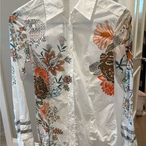 ETRO Floral Print woman’s Shirt - White and Orange